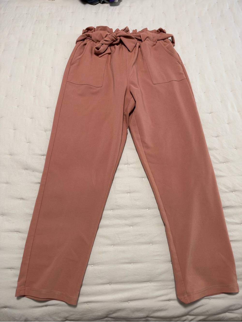 Modern Paperbag Waist Women's Pants in Rose Brown